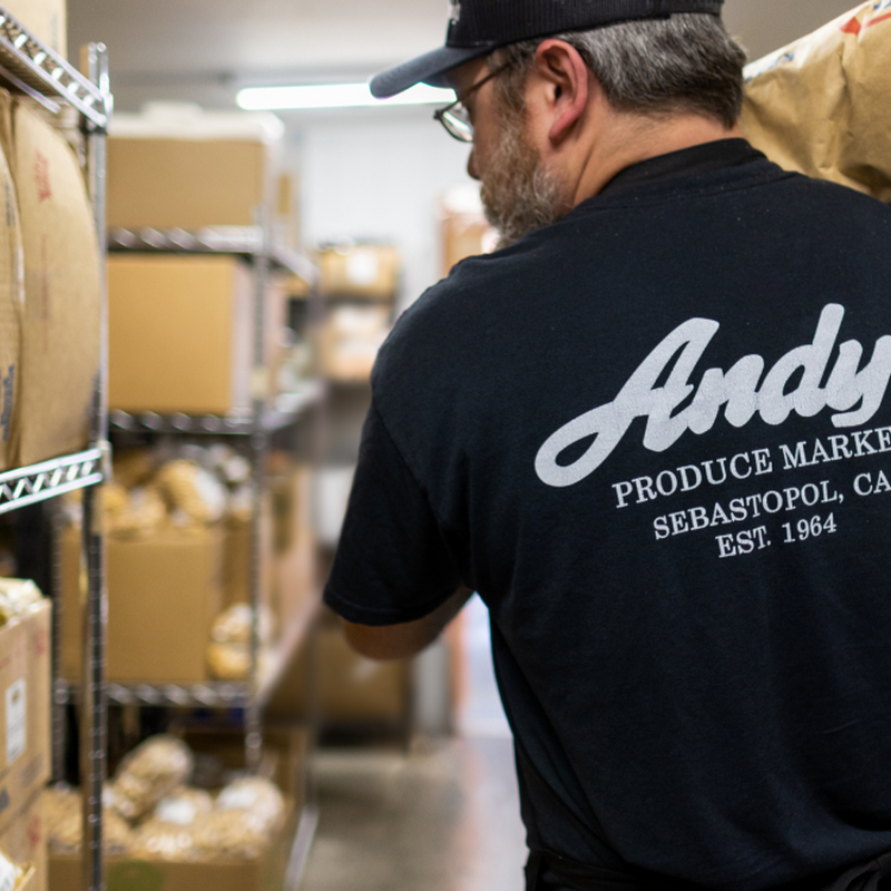 Exchange Bank business customer Andy's Produce of Santa Rosa, unloading fresh inventory.